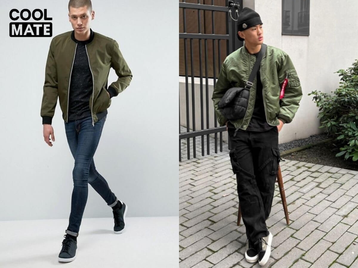 Áo khoác bomber nam dáng ngắn, năng động, dễ phối đồ