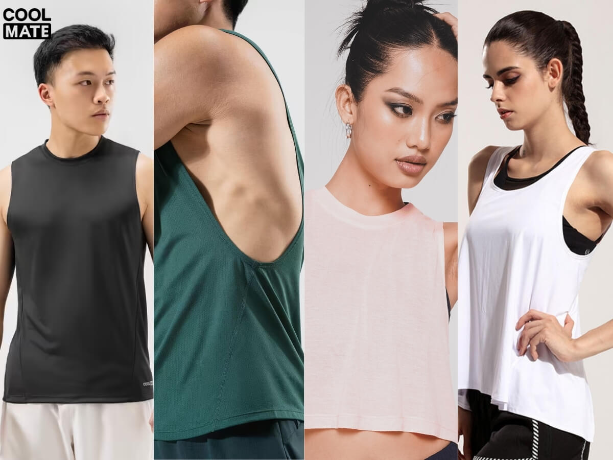 Các kiểu dáng áo tank top phổ biến