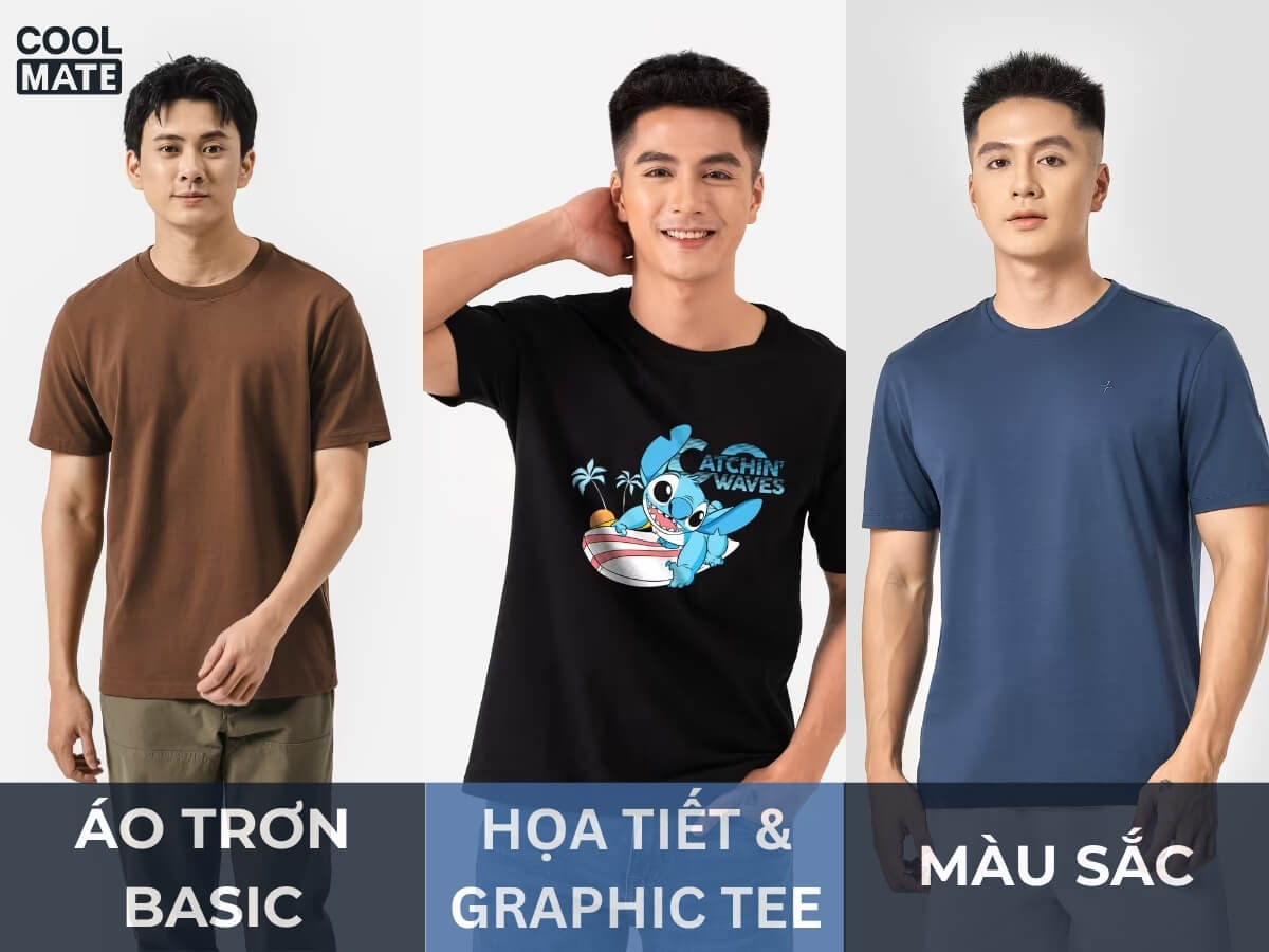 lựa chọn thiết kế và màu sắc cho áo phông nam