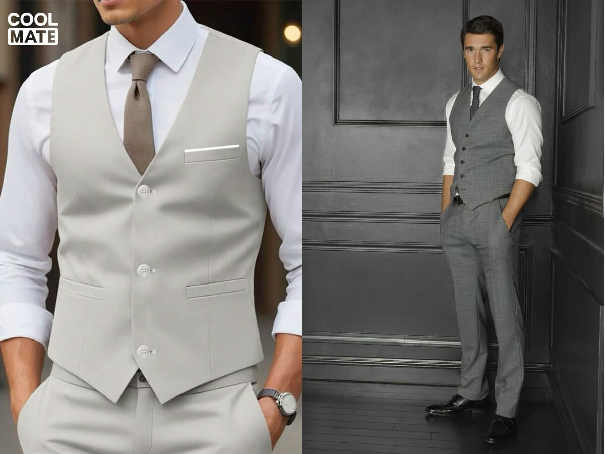 phối đồ với áo gile nam theo phong cách công sở lịch lãm