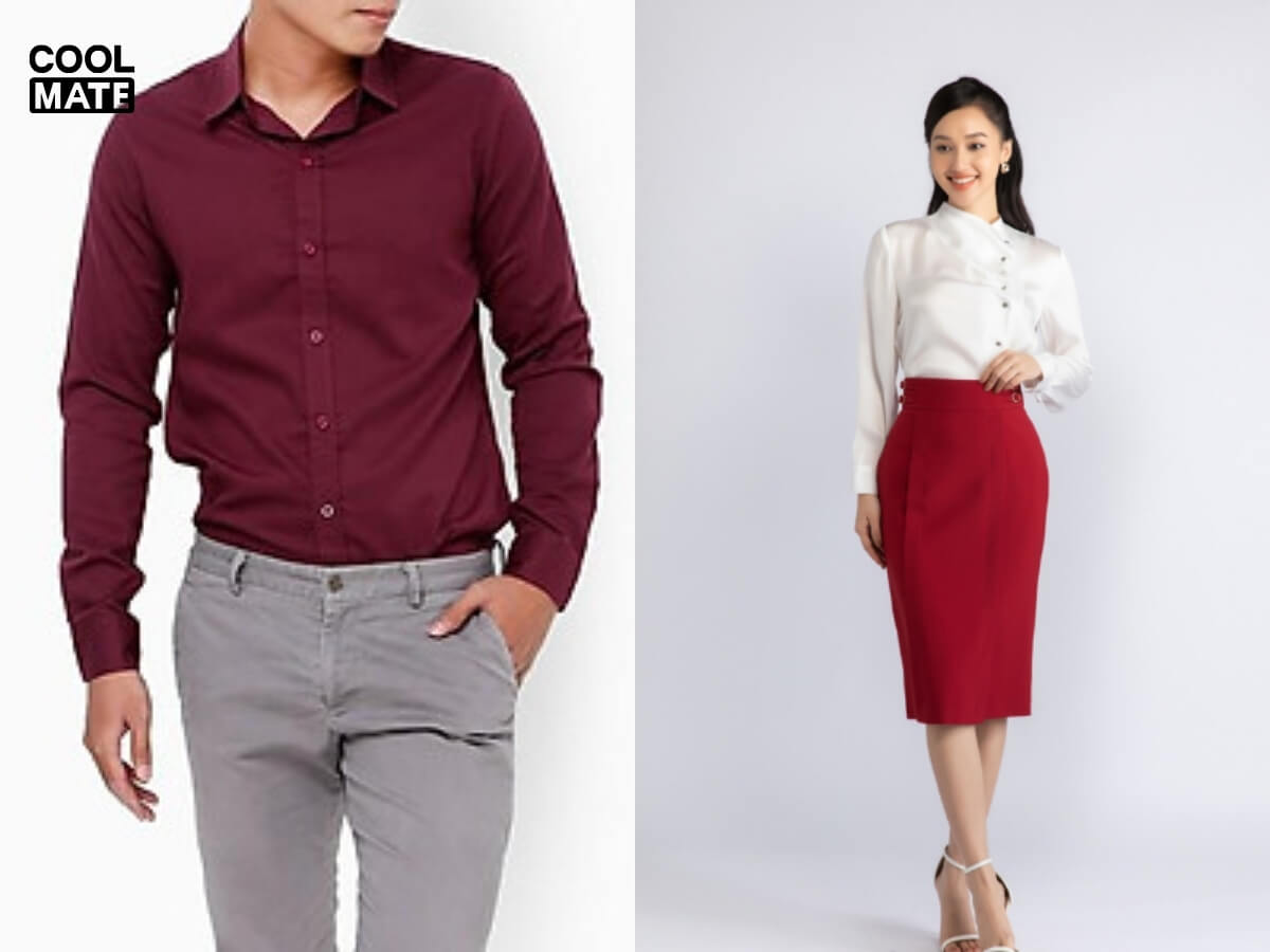 Phối đồ màu đỏ cho phong cách công sở thanh lịch