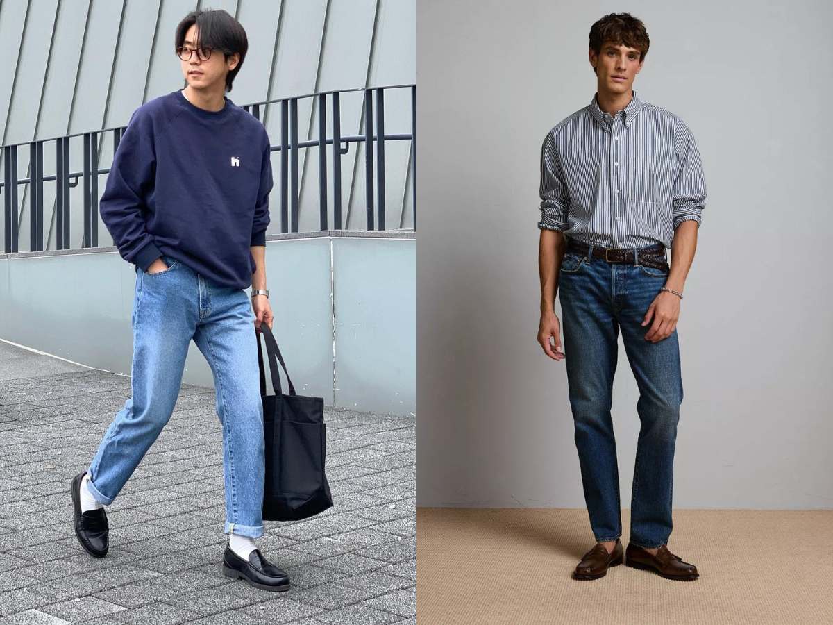 Gợi ý cách phối giày với quần jean nam