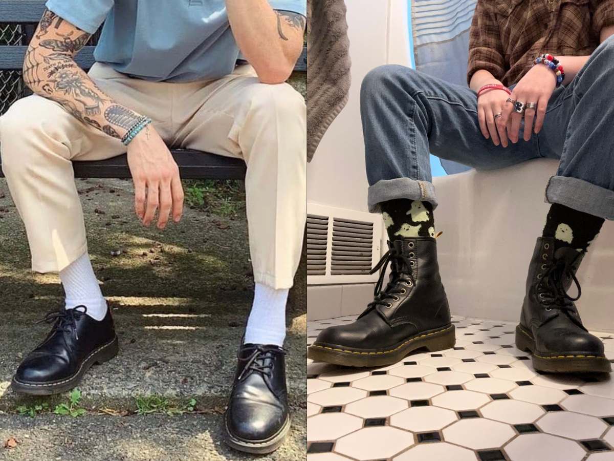 Giày Oxford và combat boot khi phối đồ phong cách hipster